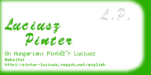 luciusz pinter business card